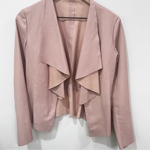 ZARA Blush Pink Faux Leather Jacket Size small - Picture 3 of 12